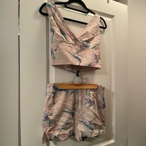 Matching set crop top and shorts